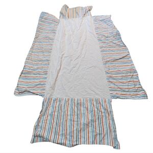 Land of Nod Crib Skirt Striped Organic Cotton